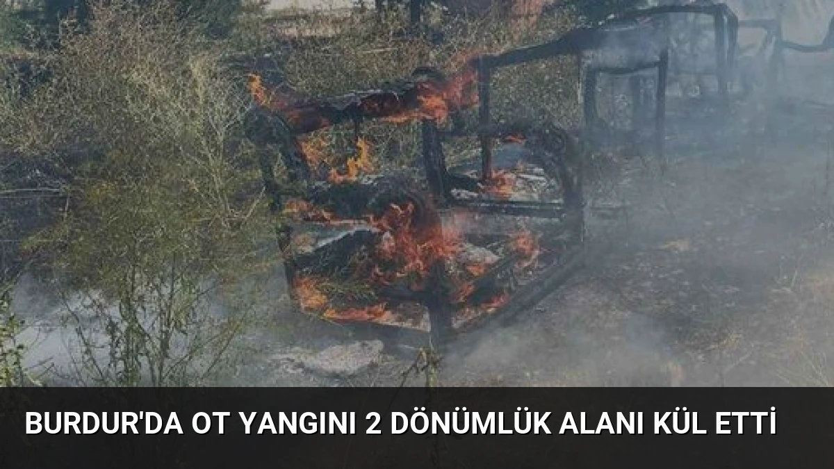 Burdur’da Ot Yangını 2 Dönümlük Alanı Kül Etti