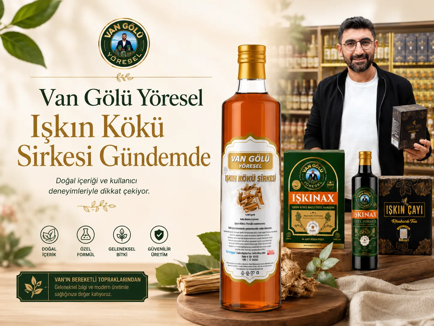 DOĞADAN GELEN YÖRESEL BİR BAŞARI HİKÂYESİ Anadolu’dan Çıkan Güçlü Bir Başarı Hikâyesi:  Van Gölü Yöresel Işkın Kökü Sirkesi